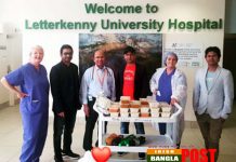 বাংলাদেশী রেষ্টুরেন্ট শাপলার পক্ষ থেকে লেটারকিনি হাসপাতালের আই সি ইউ থিয়েটারে খাবার বিতরণ।