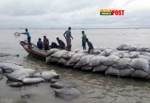 চাঁদপুর শহর রক্ষার ৪৩০ কোটি টাকার প্রকল্প স্থগিত, বাঁধ ভাঙ্গার আতঙ্কে স্থানীয়রা।