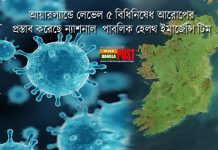 ব্রেকিং নিউজঃ আয়ারল্যান্ডে লেভেল ৫ বিধিনিষেধ আরোপের প্রস্তাব করেছে ন্যাশনাল পাবলিক হেলথ ইমার্জেন্সি টিম