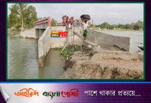 ব্রিজে উঠার একমাত্র ভরসা বাঁশের সাঁকো