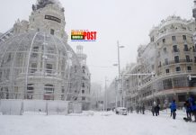 স্পেনের মাদ্রিদ ৫০ বছরের রেকর্ড ভেঙ্গে বরফের নিচে ! নিহত ৪ ( ভিডিও)