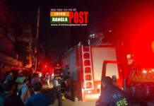 রাজধানীর কাকরাইলে গ্যারেজে ভয়াবহ আগুন