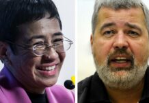 শান্তির জন্য নোবেল ২০২১: মারিয়া রেসা এবং দিমিত্রি মুরাটভ