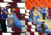 খেলা শেষে স্টেডিয়ামের আবর্জনা পরিষ্কার করলেন জাপানের সমর্থকরা