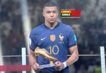 বিশ্বকাপের ফাইনালে হ্যাটট্রিক করে গোল্ডেন বুট জয় করে নিলেন ফ্রান্সের কিলিয়ান এমবাপ্পে