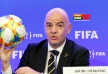 তৃতীয় বারের মতো ফিফা সভাপতি জিয়ান্নি ইনফান্তিনো।