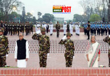 জাতীয় স্মৃতিসৌধে রাষ্ট্রপতি ও প্রধানমন্ত্রীর শ্রদ্ধা