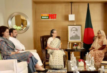 গান্ধী পরিবারের সঙ্গে প্রধানমন্ত্রী শেখ হাসিনার সাক্ষাৎ