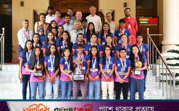 সাফজয়ী নারী ফুটবল দলকে প্রধান উপদেষ্টার সংবর্ধনা